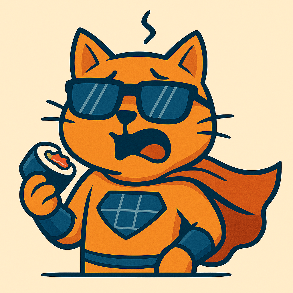 SolarCat realizes sushi is spicy